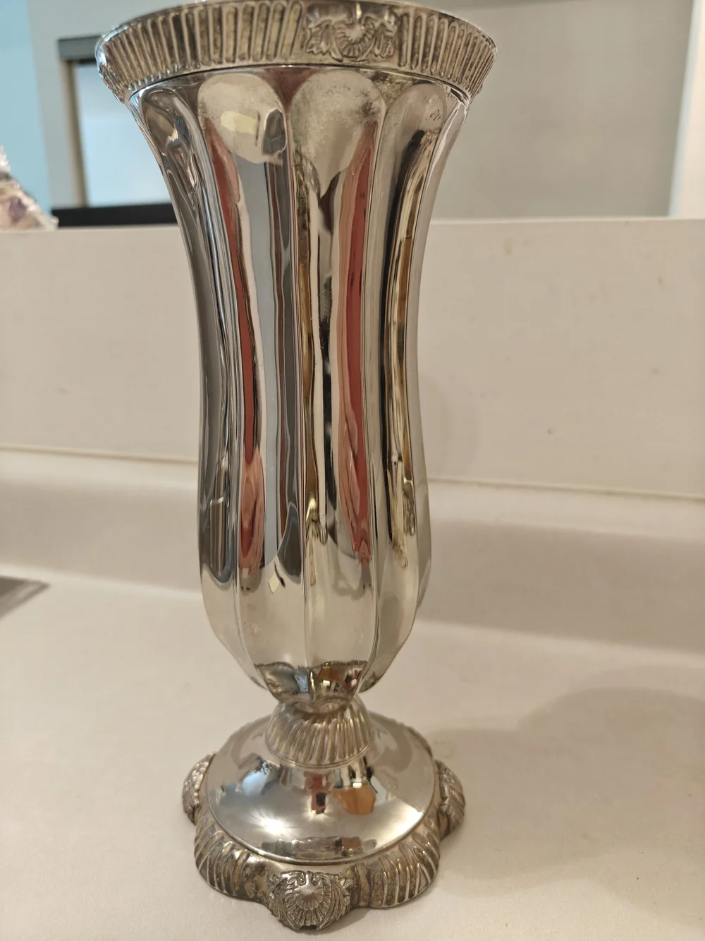 International Silver Company Silver Fluted Vase